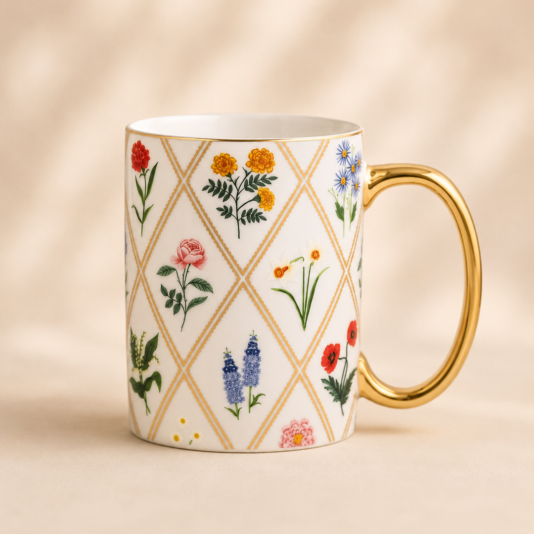 كوب بورسلان من Rifle Paper Co. ☕🌸