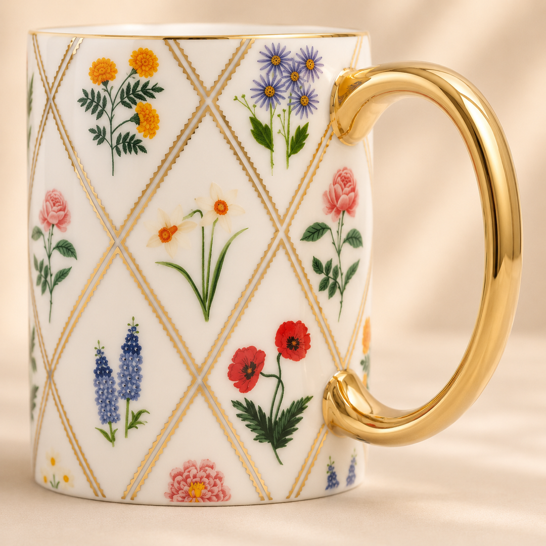 كوب بورسلان من Rifle Paper Co. ☕🌸
