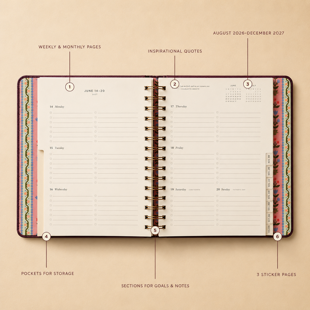 أجندة 2026–2027 من Rifle Paper Co.