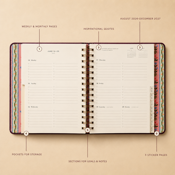 أجندة 2026–2027 من Rifle Paper Co.