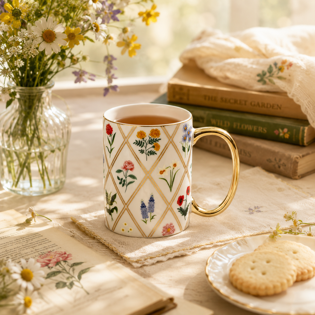 كوب بورسلان من Rifle Paper Co. ☕🌸