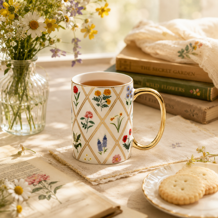 كوب بورسلان من Rifle Paper Co. ☕🌸