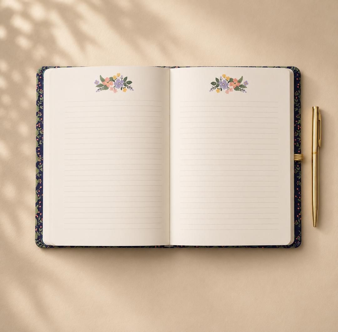 مذكرات مع قلم من Rifle Paper Co. ✨