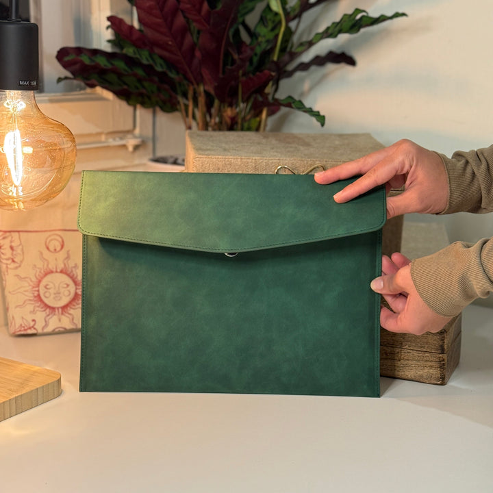 Green Leather Document Folder
